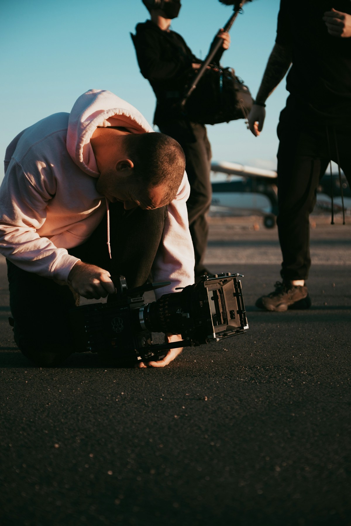Professional camera and film production setup